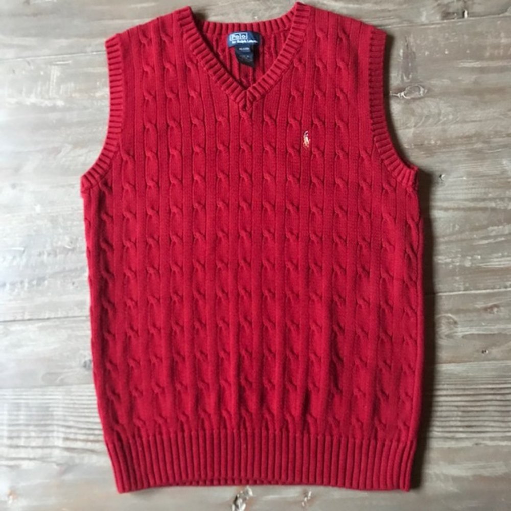 Polo by Ralph Lauren Red Sweater Vest
